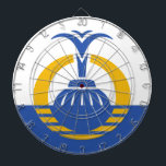 Flag of Orlando, Florida. Dart Board<br><div class="desc">Dartboard with a design with the flag of Orlando,  Florida. A blue and white flag 
Flag design by the City of Orlando and Tim Eggert. Source: https://www.orlando.gov/Our-Government/News-and-Information/City-Official-Assets</div>