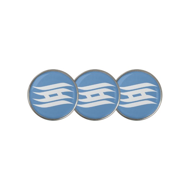 Flag of Osaka Prefecture, Japan Golf Ball Marker (3 Up)