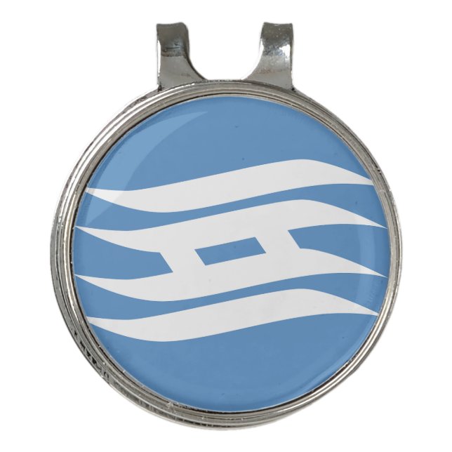 Flag of Osaka Prefecture, Japan Golf Hat Clip (Front)