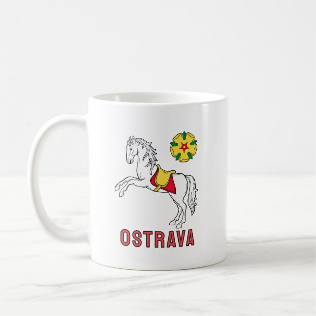 Flag of Ostrava, Czech Republic Coffee Mug (Left)