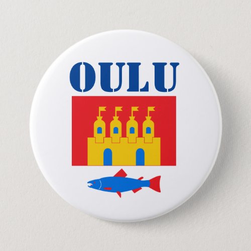 Flag of Oulu Finland Button