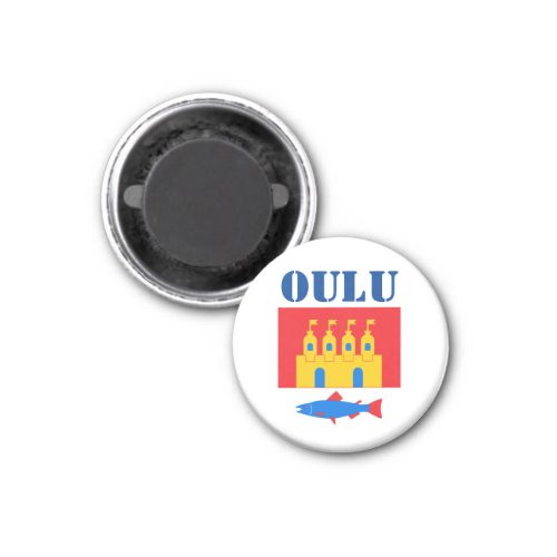 Flag of Oulu Finland Magnet