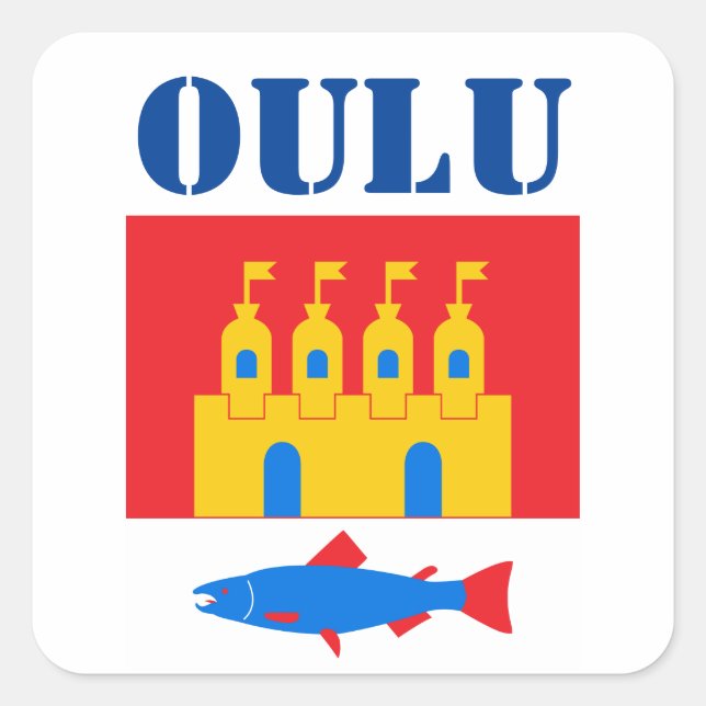 Flag of Oulu, Finland Square Sticker (Front)