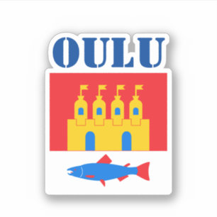 Flag of Oulu, Finland Sticker