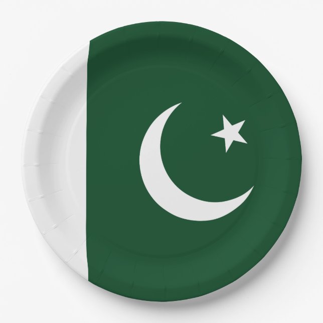 Flag of Pakistan Paper Plates (Front)
