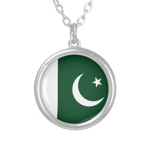 Flag of Pakistan Silver Plated Necklace