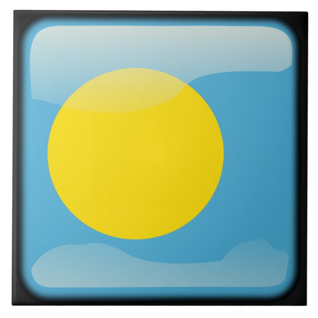 Flag of Palau Ceramic Tile (Front)