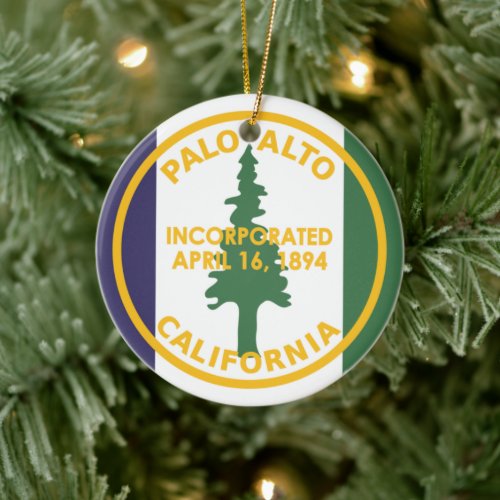 Flag of Palo Alto California Ceramic Ornament