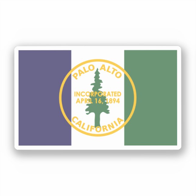 Flag of Palo Alto, California Sticker (Front)