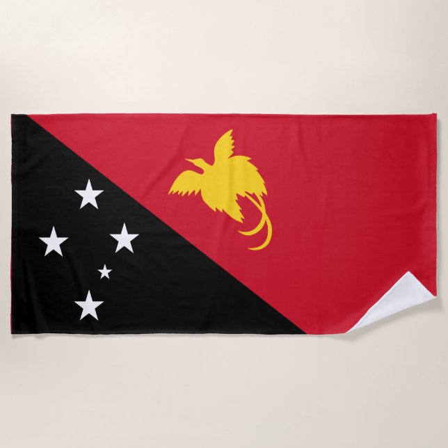 Flag of Papua New Guinea Beach Towel (Front)