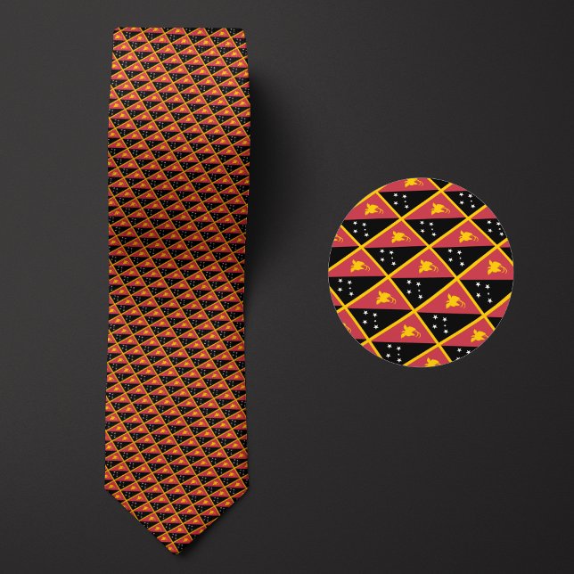 Flag of Papua New Guinea Pattern Neck Tie (Creator Uploaded)
