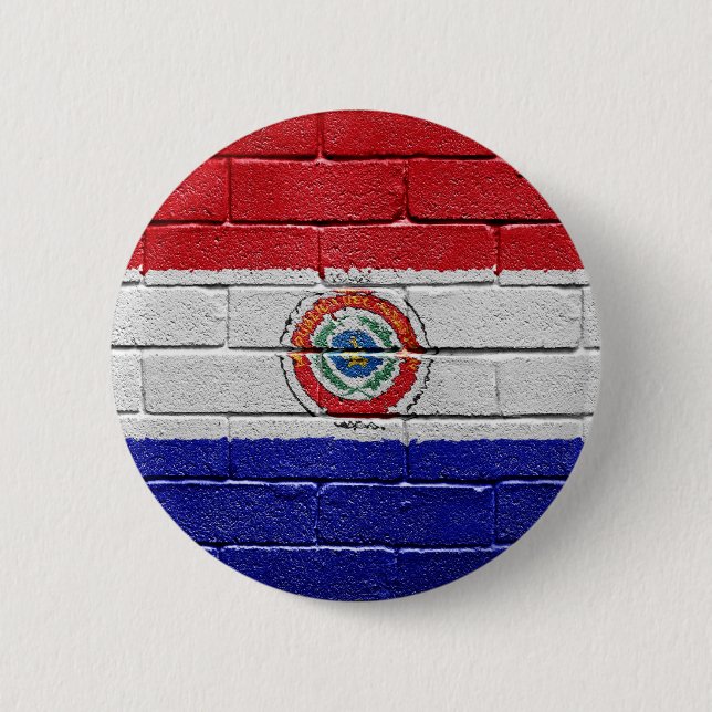 Flag of Paraguay Pinback Button (Front)