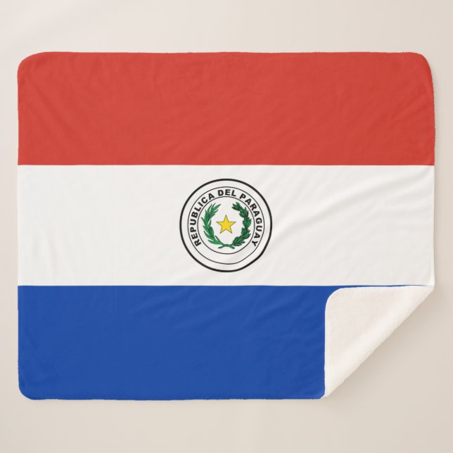 Flag of Paraguay Sherpa Blanket (Front (Horizontal))