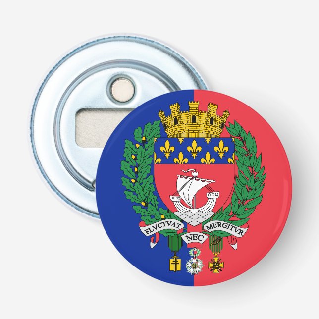 Flag of Paris, France Bottle Opener (Front)