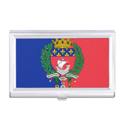 Flag of Paris France  Business Card Case