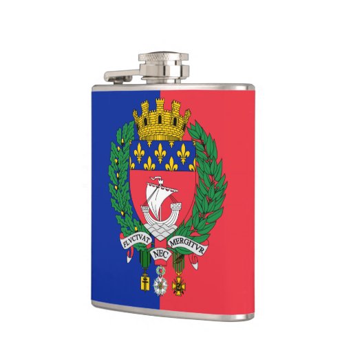 Flag of Paris France Flask