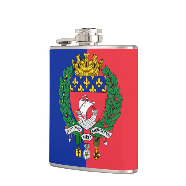 Flag of Paris, France Flask (Left)
