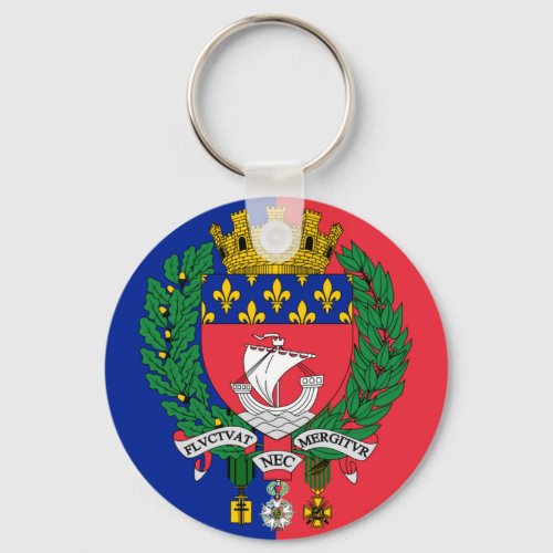 Flag of Paris France Keychain