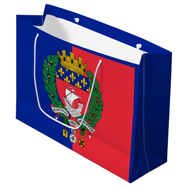 Flag of Paris, France Large Gift Bag (Front Angled)