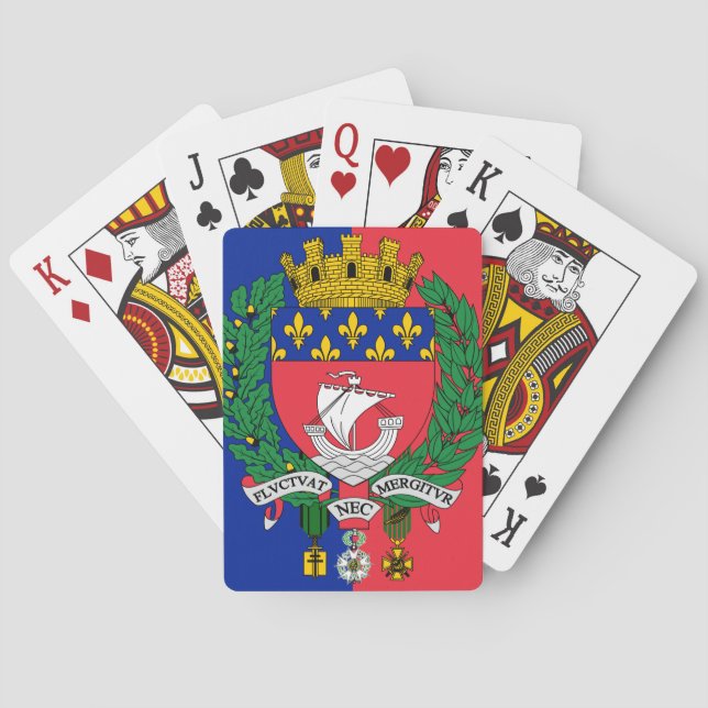 Flag of Paris, France Poker Cards (Back)