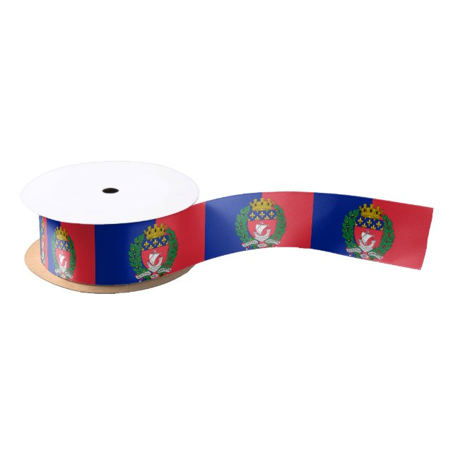 Flag of Paris, France Satin Ribbon (Spool)