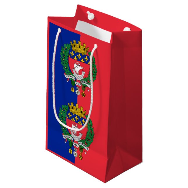 Flag of Paris, France Small Gift Bag (Front Angled)