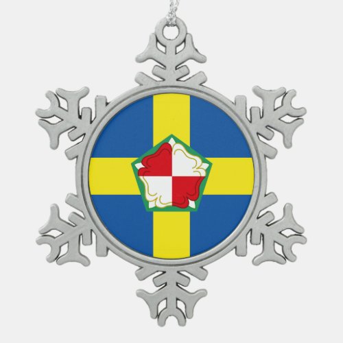 Flag of Pembrokeshire Snowflake Pewter Christmas Ornament
