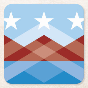 Flag of Peoria, Arizona Square Paper Coaster