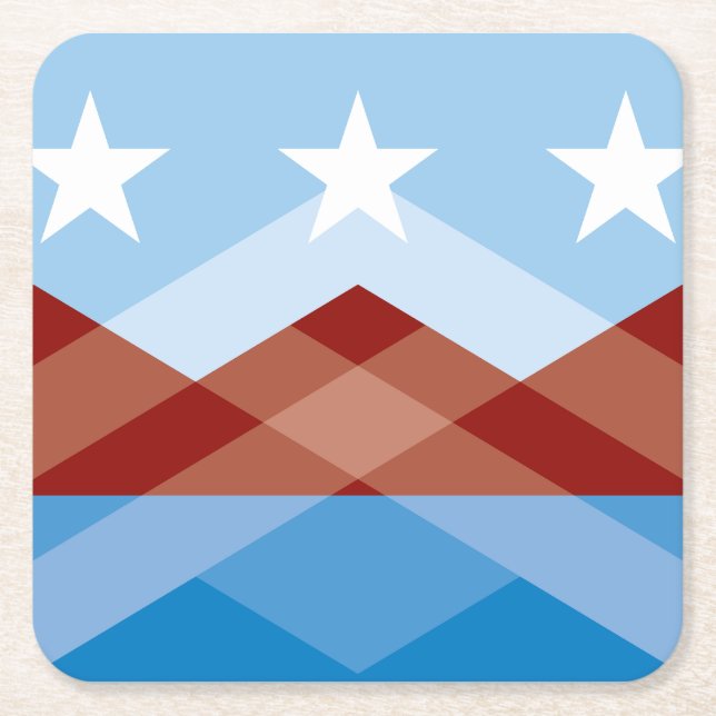 Flag of Peoria, Arizona Square Paper Coaster (Front)