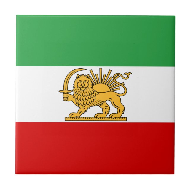 Flag of Persia / Iran (1964-1980) Ceramic Tile (Front)