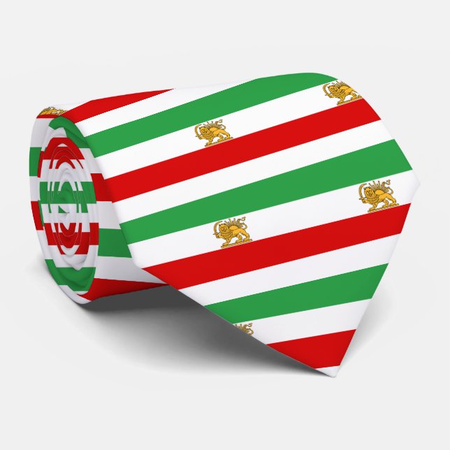Flag of Persia / Iran (1964-1980) Neck Tie (Rolled)