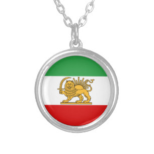 Flag of Persia / Iran (1964-1980) Silver Plated Necklace