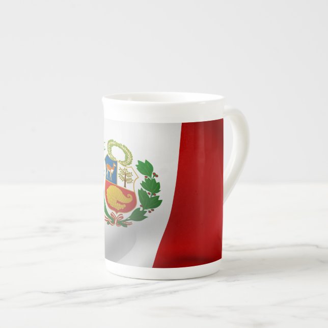 Flag of Peru Bone China Mug (Front Right)
