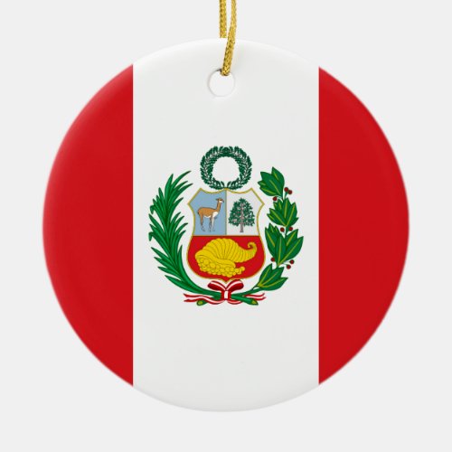 Flag of Peru Ceramic Ornament