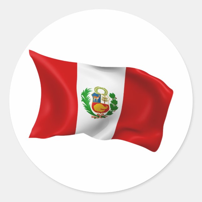 Flag of Peru Classic Round Sticker (Front)