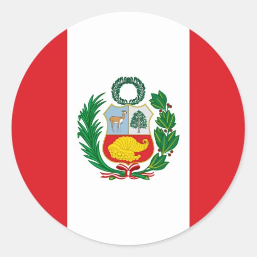Flag of Peru Classic Round Sticker