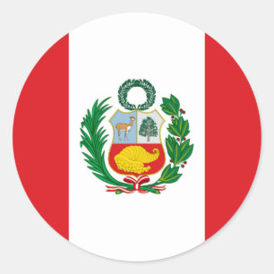 Flag of Peru Classic Round Sticker