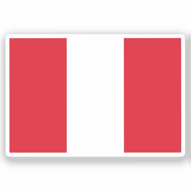 Flag of Peru Custom-Cut Vinyl Sticker (Front)