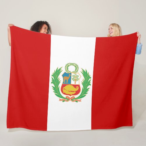 Flag of Peru emblem Pabelln Nacional Fleece Blanket