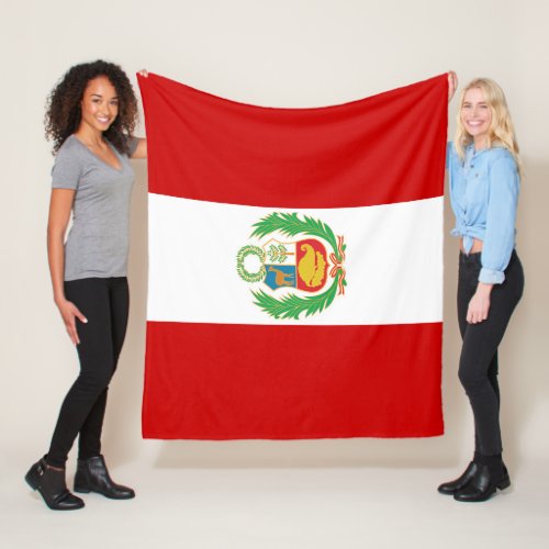 Flag of Peru emblem Pabelln Nacional medium Fleece Blanket