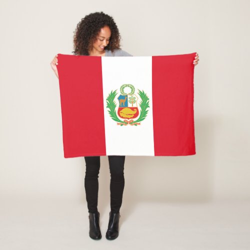 Flag of Peru emblem Pabelln Nacional small Fleece Blanket