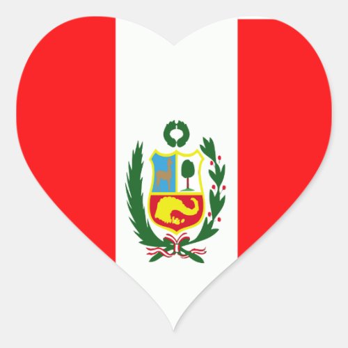 Flag of Peru Heart Sticker