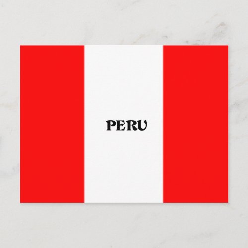 Flag of Peru labeled Postcard