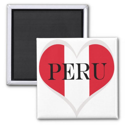 Flag of Peru Pabelln Nacional heart Magnet