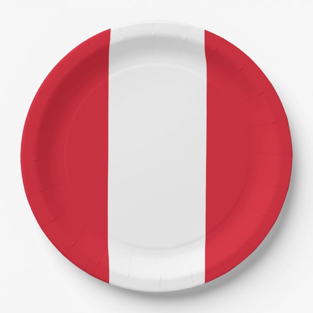 Flag of Peru (Peruvian Flag) Paper Plates (Front)