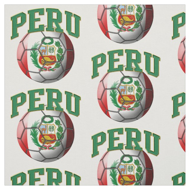 Flag of Peru Peruvian Soccer Ball Pattern Fabric (Swatch)