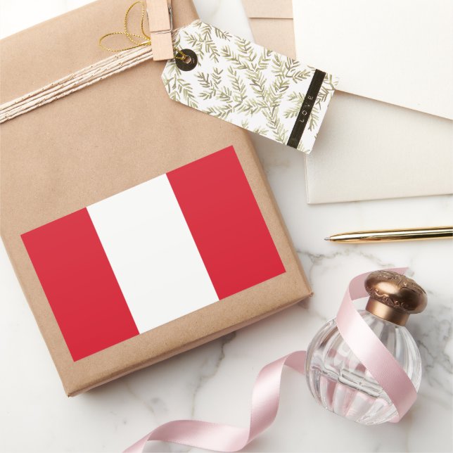Flag of Peru Rectangular Sticker (Gifting)