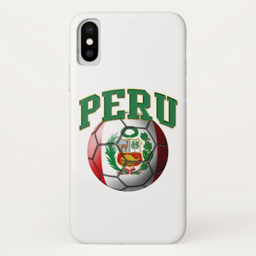 Flag of Peru Soccer Ball iPhone X Case