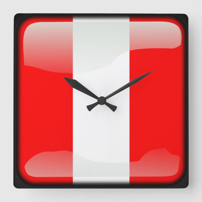 Flag of Peru Square Wall Clock (Front)