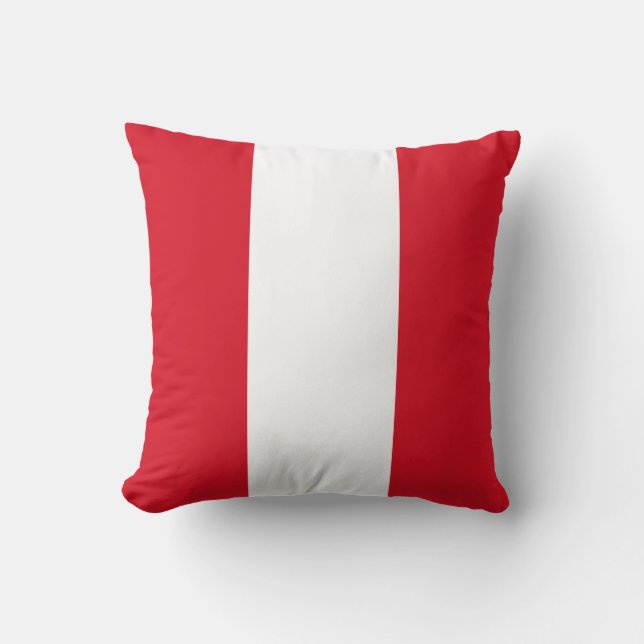 Flag of Peru Throw Pillow (Front)